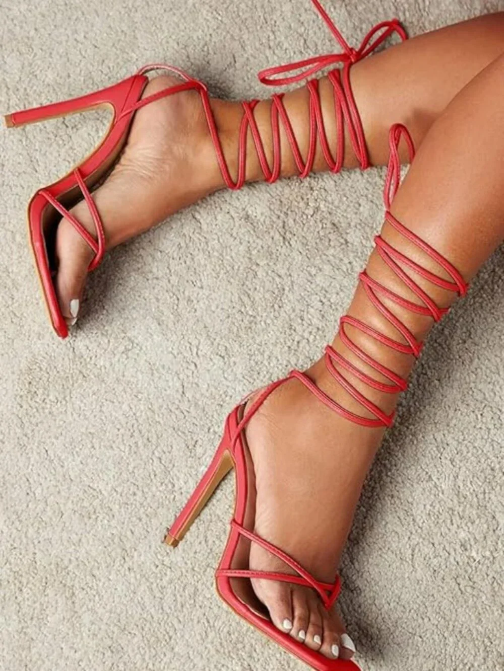 Summer Lace Up Heeled Sandals